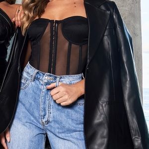 Oversized leather blazer